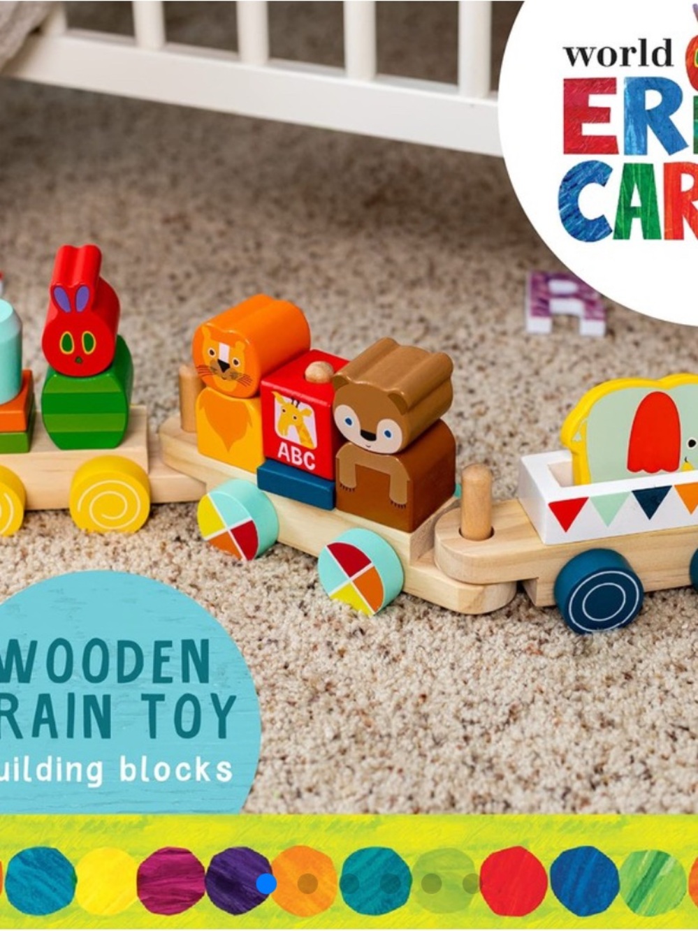Wooden Animal Building Blocks Train Toy - Multicolor